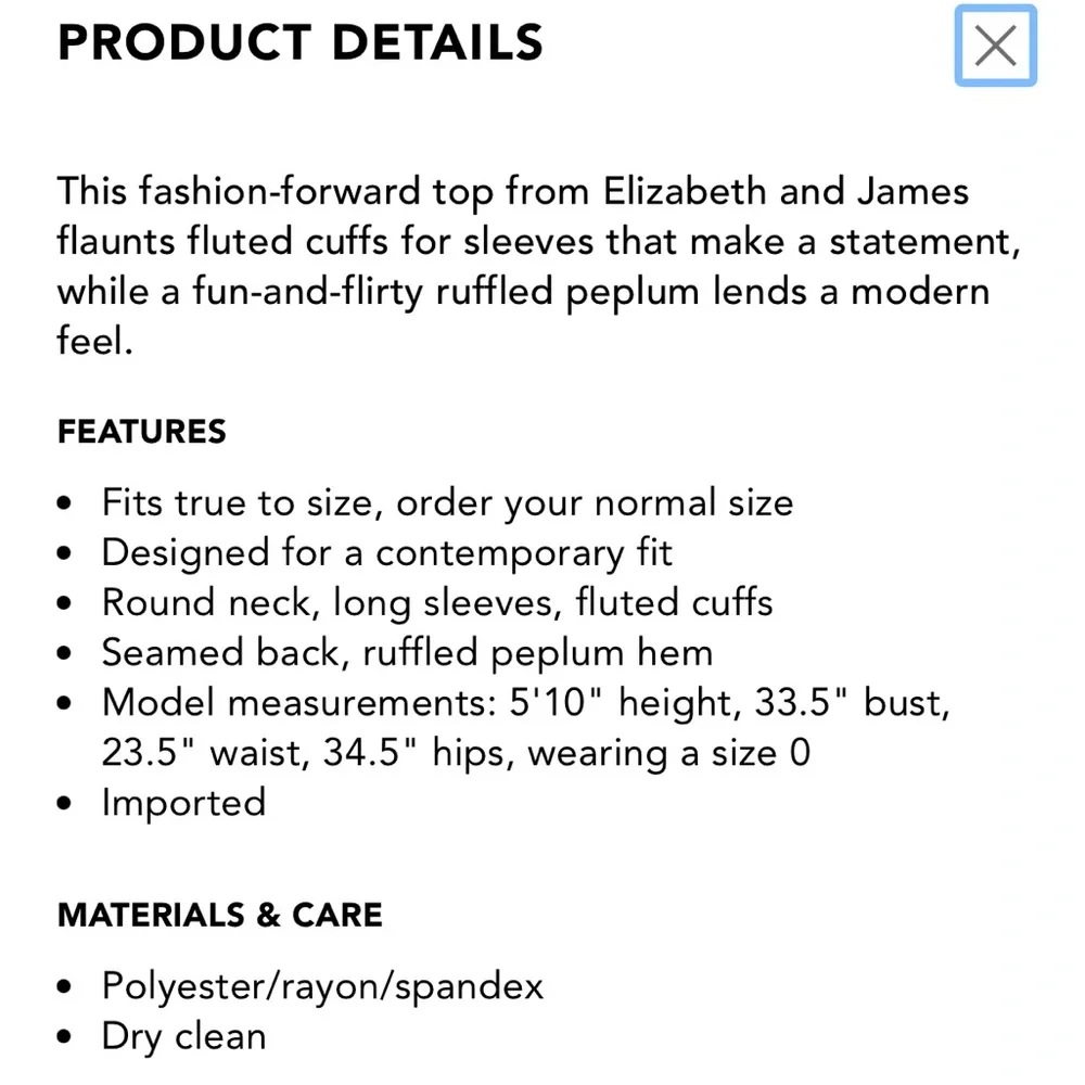 Elizabeth & James- Elegant Black Peplum Top - Picture 4 of 7